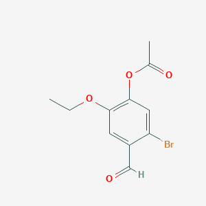molecular formula C11H11BrO4 B2668559 5-Bromo-2-ethoxy-4-formylphenyl acetate CAS No. 834907-56-1