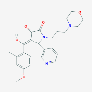 molecular formula C25H29N3O5 B266856 3-hydroxy-4-(4-methoxy-2-methylbenzoyl)-1-[3-(4-morpholinyl)propyl]-5-(3-pyridinyl)-1,5-dihydro-2H-pyrrol-2-one 