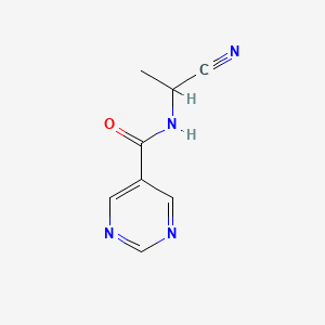 molecular formula C8H8N4O B2668563 N-(1-cyanoethyl)pyrimidine-5-carboxamide CAS No. 1602007-11-3