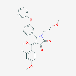 molecular formula C29H29NO6 B266859 3-hydroxy-4-(4-methoxy-2-methylbenzoyl)-1-(3-methoxypropyl)-5-(3-phenoxyphenyl)-1,5-dihydro-2H-pyrrol-2-one 