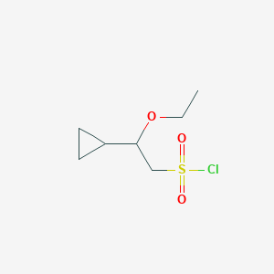 molecular formula C7H13ClO3S B2668599 2-Cyclopropyl-2-ethoxyethane-1-sulfonyl chloride CAS No. 2031258-71-4