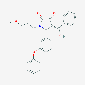 molecular formula C27H25NO5 B266860 (4E)-4-[hydroxy(phenyl)methylidene]-1-(3-methoxypropyl)-5-(3-phenoxyphenyl)pyrrolidine-2,3-dione 