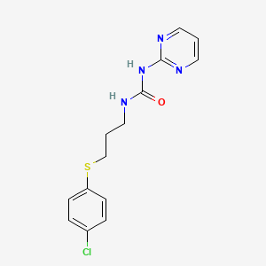1-(3-((4-Chlorophenyl)thio)propyl)-3-(pyrimidin-2-yl)urea