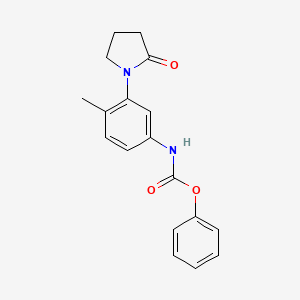 molecular formula C18H18N2O3 B2668609 Phenyl (4-methyl-3-(2-oxopyrrolidin-1-yl)phenyl)carbamate CAS No. 941957-37-5