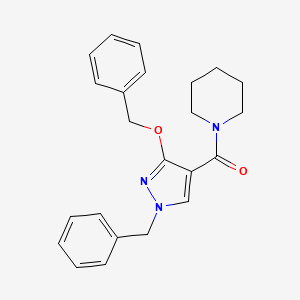 molecular formula C23H25N3O2 B2668611 (1-benzyl-3-(benzyloxy)-1H-pyrazol-4-yl)(piperidin-1-yl)methanone CAS No. 1013766-18-1