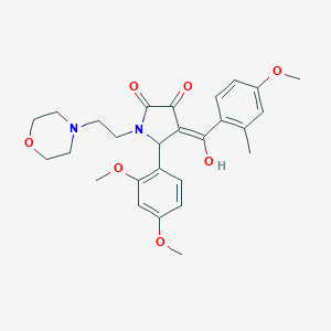 molecular formula C27H32N2O7 B266862 5-(2,4-dimethoxyphenyl)-3-hydroxy-4-(4-methoxy-2-methylbenzoyl)-1-[2-(4-morpholinyl)ethyl]-1,5-dihydro-2H-pyrrol-2-one 
