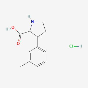 3-(3-Methylphenyl)pyrrolidine-2-carboxylic acid hydrochloride