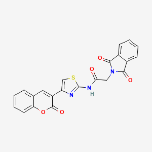 molecular formula C22H13N3O5S B2668628 2-(1,3-二氧代异吲哚-2-基)-N-(4-(2-氧代-2H-咔唑-3-基)噻唑-2-基)乙酰胺 CAS No. 361478-53-7