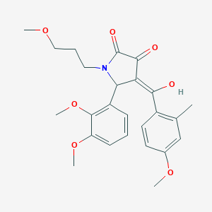 molecular formula C25H29NO7 B266864 5-(2,3-dimethoxyphenyl)-3-hydroxy-4-(4-methoxy-2-methylbenzoyl)-1-(3-methoxypropyl)-1,5-dihydro-2H-pyrrol-2-one 