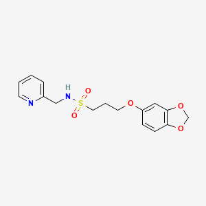 3-(benzo[d][1,3]dioxol-5-yloxy)-N-(pyridin-2-ylmethyl)propane-1-sulfonamide