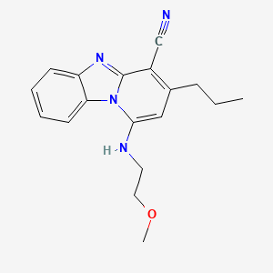 molecular formula C18H20N4O B2668669 1-(2-Methoxyethylamino)-3-propylpyrido[1,2-a]benzimidazole-4-carbonitrile CAS No. 385390-78-3