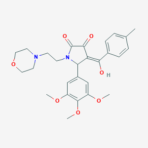 molecular formula C27H32N2O7 B266867 3-hydroxy-4-(4-methylbenzoyl)-1-[2-(4-morpholinyl)ethyl]-5-(3,4,5-trimethoxyphenyl)-1,5-dihydro-2H-pyrrol-2-one 