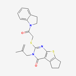 2-((2-(indolin-1-yl)-2-oxoethyl)thio)-3-(2-methylallyl)-6,7-dihydro-3H-cyclopenta[4,5]thieno[2,3-d]pyrimidin-4(5H)-one