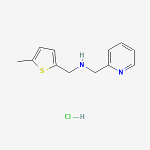 molecular formula C12H15ClN2S B2668676 [(5-Methyl-2-thienyl)methyl](2-pyridinylmethyl)amine hydrochloride CAS No. 1050213-87-0