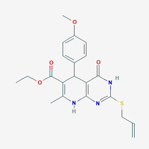 Ethyl 2-(allylthio)-5-(4-methoxyphenyl)-7-methyl-4-oxo-3,4,5,8-tetrahydropyrido[2,3-d]pyrimidine-6-carboxylate