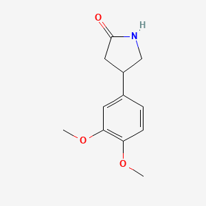 molecular formula C12H15NO3 B2668684 2-吡咯烷酮, 4-(3,4-二甲氧基苯基)- CAS No. 6891-55-0