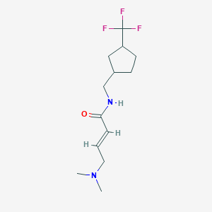 (E)-4-(Dimethylamino)-N-[[3-(trifluoromethyl)cyclopentyl]methyl]but-2-enamide