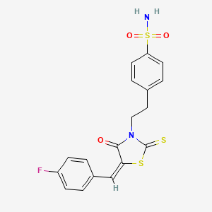 (E)-4-(2-(5-(4-fluorobenzylidene)-4-oxo-2-thioxothiazolidin-3-yl)ethyl)benzenesulfonamide