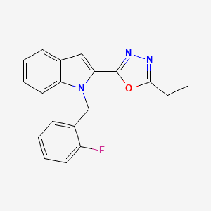 molecular formula C19H16FN3O B2668699 2-(5-乙基-1,3,4-噁二唑-2-基)-1-(2-氟苯甲基)-1H-吲哚 CAS No. 921779-20-6