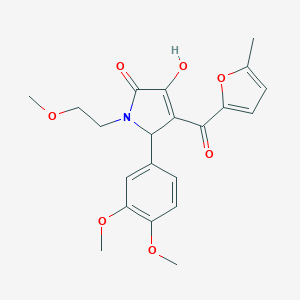 molecular formula C21H23NO7 B266870 5-(3,4-dimethoxyphenyl)-3-hydroxy-1-(2-methoxyethyl)-4-(5-methyl-2-furoyl)-1,5-dihydro-2H-pyrrol-2-one 