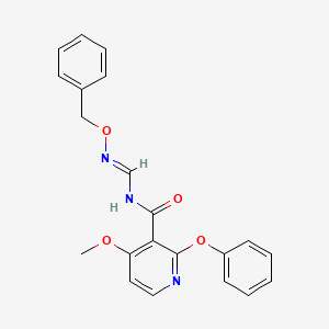 molecular formula C21H19N3O4 B2668702 N-{[(苄氧)亚亚甲基]-4-甲氧-2-苯氧基烟酰胺 CAS No. 478262-41-8