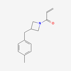 molecular formula C14H17NO B2668707 1-[3-[(4-Methylphenyl)methyl]azetidin-1-yl]prop-2-en-1-one CAS No. 2224340-81-0