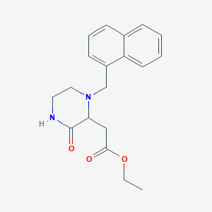 molecular formula C19H22N2O3 B2668709 Ethyl 2-[1-(naphthylmethyl)-3-oxopiperazin-2-yl]acetate CAS No. 1009550-42-8