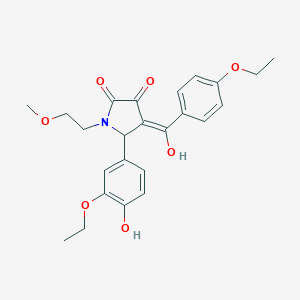 molecular formula C24H27NO7 B266871 4-(4-ethoxybenzoyl)-5-(3-ethoxy-4-hydroxyphenyl)-3-hydroxy-1-(2-methoxyethyl)-1,5-dihydro-2H-pyrrol-2-one 
