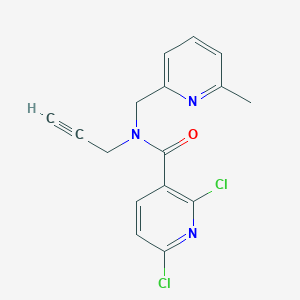 molecular formula C16H13Cl2N3O B2668710 2,6-Dichloro-N-[(6-methylpyridin-2-yl)methyl]-N-prop-2-ynylpyridine-3-carboxamide CAS No. 1436039-72-3