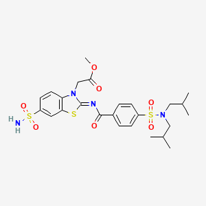 (Z)-methyl 2-(2-((4-(N,N-diisobutylsulfamoyl)benzoyl)imino)-6-sulfamoylbenzo[d]thiazol-3(2H)-yl)acetate