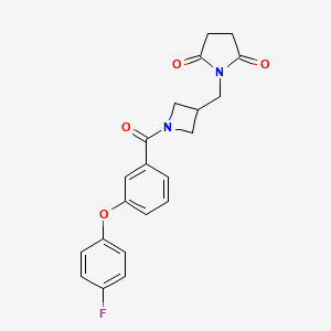 1-({1-[3-(4-Fluorophenoxy)benzoyl]azetidin-3-yl}methyl)pyrrolidine-2,5-dione