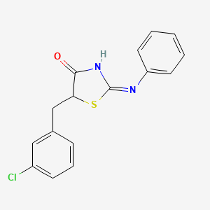 molecular formula C16H13ClN2OS B2668730 (Z)-5-(3-氯苄基)-2-(苯基亚胺)噻唑烷-4-酮 CAS No. 301174-49-2