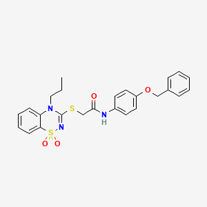 N-(4-(benzyloxy)phenyl)-2-((1,1-dioxido-4-propyl-4H-benzo[e][1,2,4]thiadiazin-3-yl)thio)acetamide