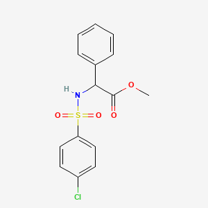 molecular formula C15H14ClNO4S B2668738 Methyl 2-{[(4-chlorophenyl)sulfonyl]amino}-2-phenylacetate CAS No. 454473-65-5