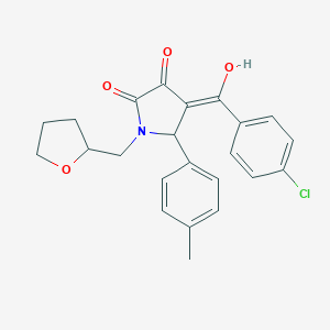 molecular formula C23H22ClNO4 B266874 4-(4-chlorobenzoyl)-3-hydroxy-5-(4-methylphenyl)-1-(tetrahydro-2-furanylmethyl)-1,5-dihydro-2H-pyrrol-2-one 