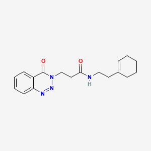 molecular formula C18H22N4O2 B2668742 N-[2-(cyclohexen-1-yl)ethyl]-3-(4-oxo-1,2,3-benzotriazin-3-yl)propanamide CAS No. 440331-64-6