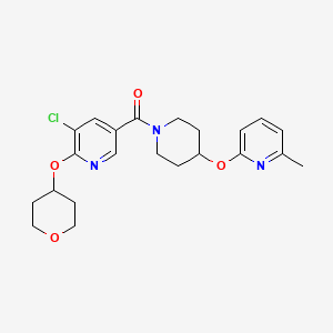 (5-chloro-6-((tetrahydro-2H-pyran-4-yl)oxy)pyridin-3-yl)(4-((6-methylpyridin-2-yl)oxy)piperidin-1-yl)methanone