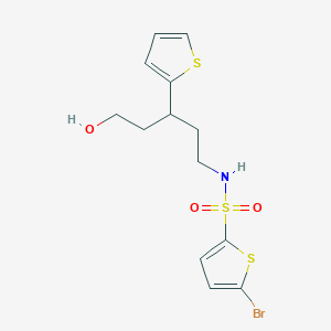 5-bromo-N-(5-hydroxy-3-(thiophen-2-yl)pentyl)thiophene-2-sulfonamide