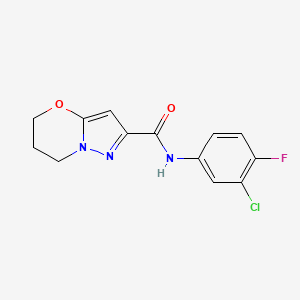 N-(3-chloro-4-fluorophenyl)-6,7-dihydro-5H-pyrazolo[5,1-b][1,3]oxazine-2-carboxamide