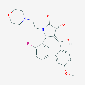 molecular formula C24H25FN2O5 B266876 5-(2-fluorophenyl)-3-hydroxy-4-(4-methoxybenzoyl)-1-[2-(4-morpholinyl)ethyl]-1,5-dihydro-2H-pyrrol-2-one 