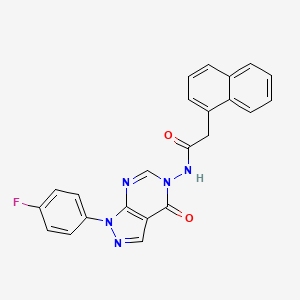 molecular formula C23H16FN5O2 B2668766 N-(1-(4-fluorophenyl)-4-oxo-1H-pyrazolo[3,4-d]pyrimidin-5(4H)-yl)-2-(naphthalen-1-yl)acetamide CAS No. 919844-96-5