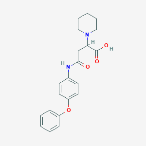 molecular formula C21H24N2O4 B2668776 4-Oxo-4-((4-phenoxyphenyl)amino)-2-(piperidin-1-yl)butanoic acid CAS No. 941999-93-5