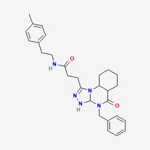 molecular formula C28H27N5O2 B2668778 3-{4-benzyl-5-oxo-4H,5H-[1,2,4]triazolo[4,3-a]quinazolin-1-yl}-N-[2-(4-methylphenyl)ethyl]propanamide CAS No. 902957-87-3