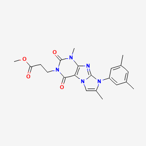 molecular formula C21H23N5O4 B2668792 Methyl 3-[6-(3,5-dimethylphenyl)-4,7-dimethyl-1,3-dioxopurino[7,8-a]imidazol-2-yl]propanoate CAS No. 878716-20-2