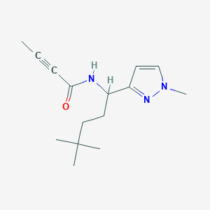 molecular formula C15H23N3O B2668800 N-[4,4-Dimethyl-1-(1-methylpyrazol-3-yl)pentyl]but-2-ynamide CAS No. 2411276-12-3