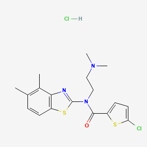 molecular formula C18H21Cl2N3OS2 B2668802 5-chloro-N-(2-(dimethylamino)ethyl)-N-(4,5-dimethylbenzo[d]thiazol-2-yl)thiophene-2-carboxamide hydrochloride CAS No. 1215483-44-5