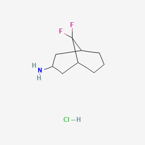 molecular formula C9H16ClF2N B2668808 9,9-二氟双环[3.3.1]壬烷-3-胺；盐酸盐 CAS No. 2460751-19-1