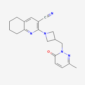 molecular formula C19H21N5O B2668812 2-{3-[(3-Methyl-6-oxo-1,6-dihydropyridazin-1-yl)methyl]azetidin-1-yl}-5,6,7,8-tetrahydroquinoline-3-carbonitrile CAS No. 2199302-40-2