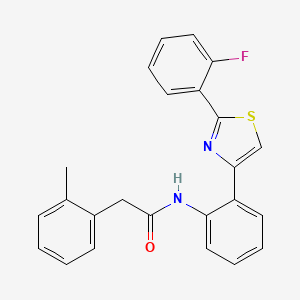 molecular formula C24H19FN2OS B2668817 N-(2-(2-(2-fluorophenyl)thiazol-4-yl)phenyl)-2-(o-tolyl)acetamide CAS No. 2034384-30-8