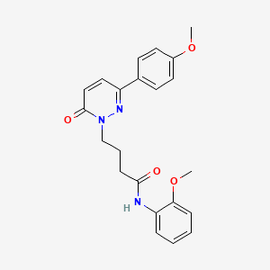 molecular formula C22H23N3O4 B2668823 N-(2-甲氧基苯基)-4-(3-(4-甲氧基苯基)-6-氧代吡啶并[1,6H]-1-基)丁酰胺 CAS No. 953256-70-7